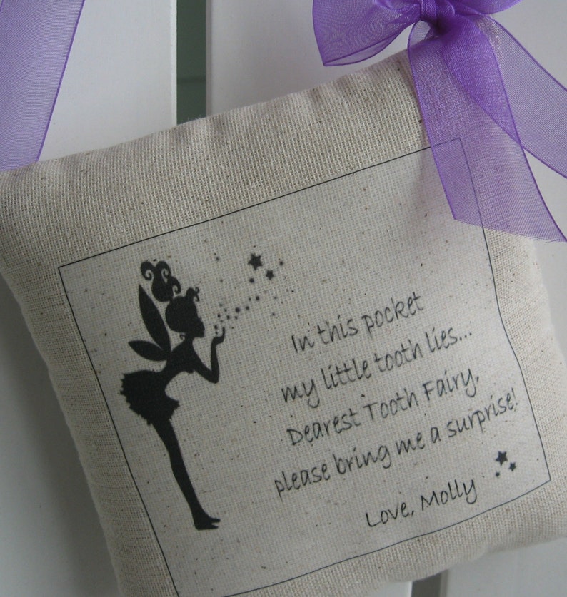 christening//baby gift Tooth fairy pillow purple//blue//pink//orange