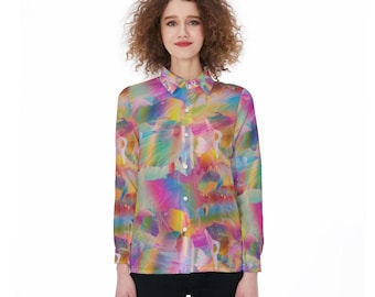 Shape Language of Joy All-Over Print Women's Elastic-Back Shirt