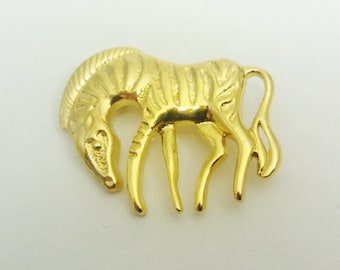 Gold / Golden Zebra Pin / Brooch