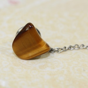 Nice TIGER EYE Stone Tie Tack \ Pin