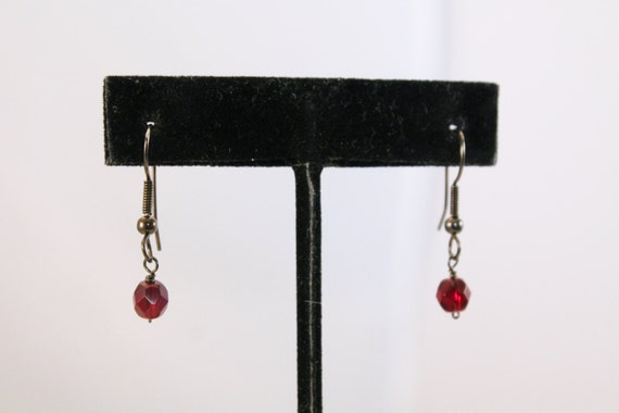 Prettty Dark Ruby / Red Crystal Drop Earrings - Etsy