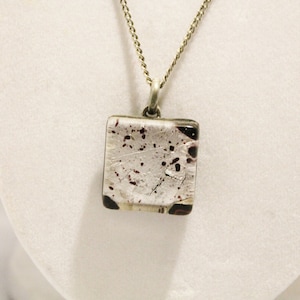 Glass Tile Style Necklace With Foil Look
