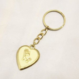 Heart With Praying Hands Keychain
