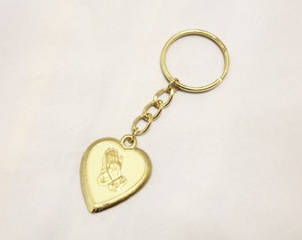 Heart With Praying Hands Keychain