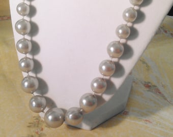 Grey Colored Faux Pearl Necklace