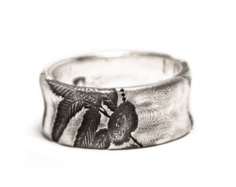 Impressions of Nature Leaf Ring in Sterling Silver