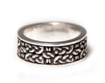 Woven Dot-Style Knot Ring – Intricate Design in Sterling Silver