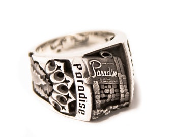 Paradise California Sign Ring - in Sterling Silver