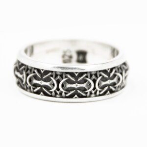 Tech wedding band in sterling silver
