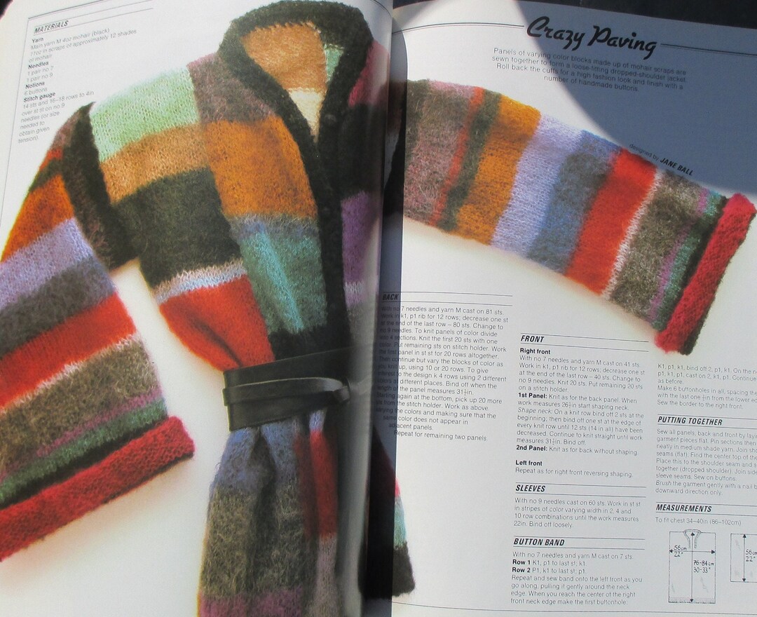 Vintage Sweater Knitting Pattern Book 1980's Amy Carroll Etsy