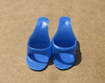 Barbie Doll Shoes Open Toe Heels Royal Blue Vintage Mattel Japan 1960s