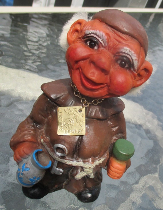 1960s Heico Ugly Troll High Color Nodder Bobble Head Friar Happy