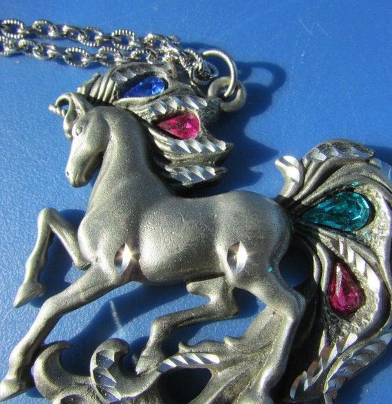 Vintage Mythological Unicorn Necklace Pendant Fant