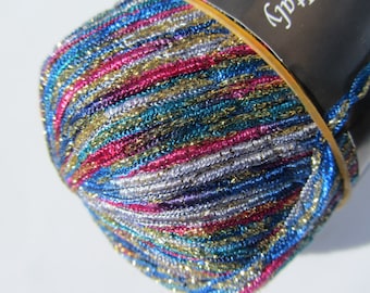 Knitting Fever Glamour Metallic Ribbon Yarn Colorful Euro Yarns