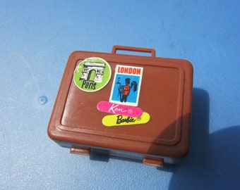 Vintage Barbie Talking Busy Hands koffer met stickers Steffie Ken 1972 Mod