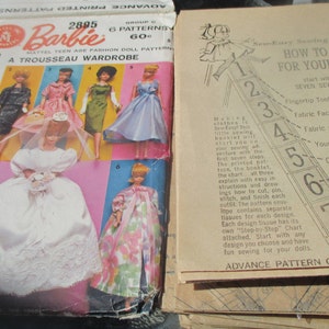 1962 Barbie Doll Bridal Trousseau Sewing Pattern - Advance Sew Easy #2895