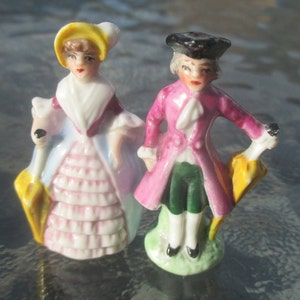 Miniature Victorian Porcelain Bisque Gentleman Lady Couple Figurine Germany