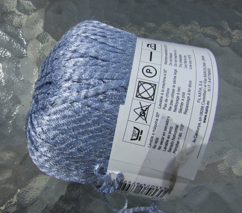 Katia Acuario Ribbon Yarn Shiny Texture Choose Color Periwinkle Black ...