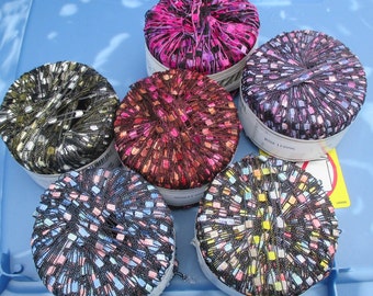 Knitting Fever Dazzle Ladder Ribbon Yarn Multi Colors Latticework