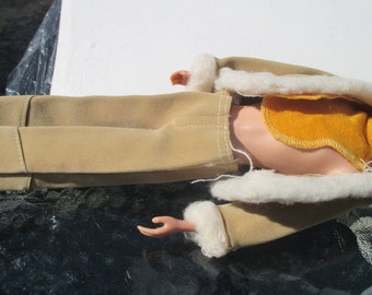 Vintage Ken Doll Clothes Suede Pants Fur Jacket Dickie #8617 Best Buy Mattel Barbie 1973