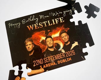 Westlife 25th Anniversary Tour - Event Ticket Custom Puzzle Gift Reveal