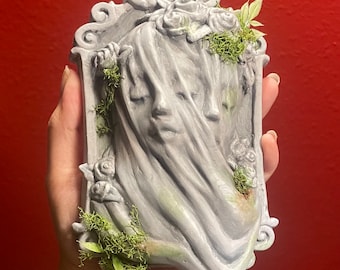 Mossy Veiled Lady - Wall Hanging - Handmade