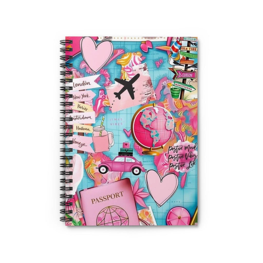 Collage Ruled Journal Travel Collage Spiral Notebook | Ruled Journal - Etsy