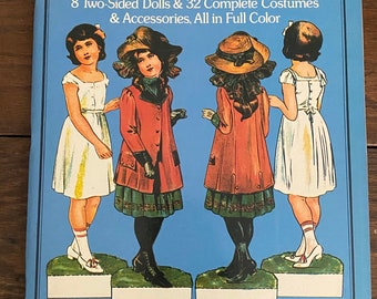 Antique paper, dolls, the Edwardian era in full color Imageries Pellerin at Epinal, Dover Publications 1975 Vintage Uncut  Memorabilia book