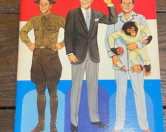 President Ronald Reagan paper dolls Tom Tierney Dover Publications 1984 Vintage Uncut Movie Memorabilia Presidential election Americana 1984