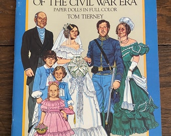 American family Of the Civil War era Fashion paper dolls Tom Tierney Dover Publications 1985 Vintage Uncut Movie Memorabilia book