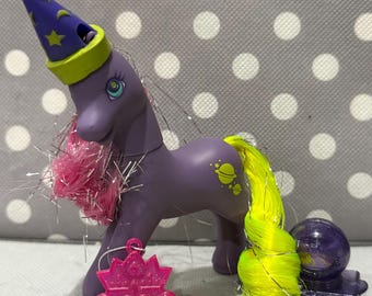 My Little Pony G2 Princess Crystal 1999 Europe Euro Purple Vintage MLP pony MLP Retro UK Exclusive Complete Accessories Wizard Comb Tinsel