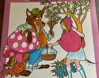Little Red Riding Hood A Wonder Cut and Color Book A Doll to Dress Wonder Books Grosset & Dunlap Inc 1971 Vintage Paper Coloring Fairy Tail