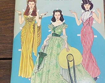 Famous Vivien Leigh Hollywood Actress Fashion paper dolls Tom Tierney Dover Publications 1981 Vintage Uncut Movie Memorabilia Book
