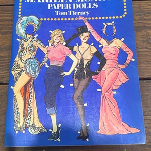 Marilyn Monroe Movie star, paper dolls Tom Tierney, Dover Publications 1979 Vintage Uncut Movie Memorabilia full color paperdolls book
