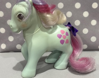 My Little Pony G1 Vintage Jewel Twinkle Eye TE Sweet Stuff pony de ojos joya MLP Retro Azul Púrpura Sin patente pendiente Euro Nirvana Pat. Pend.