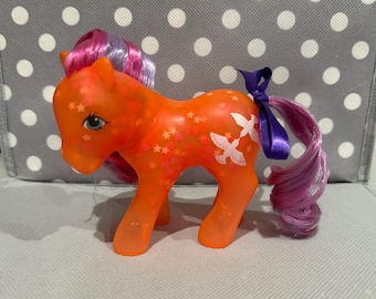 My little pony Glow N Show Brightglow Bright Glow G1 Glow in the Dark Orange Doves Vintage Retro Earth HTF MLP
