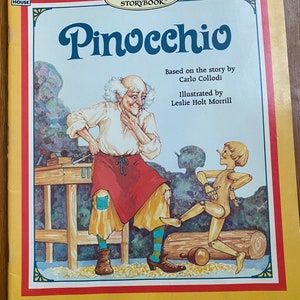 Vintage color and keep Pinocchio coloring book by happy house