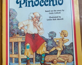 Vintage color and keep Pinocchio coloring book by happy house