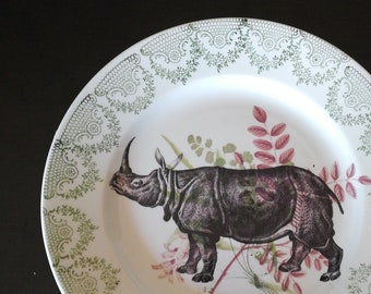 Piatto in ceramica vintage collezione "Wild" Animali vari