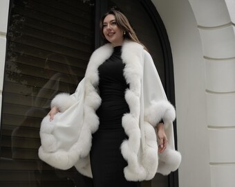 san leucio elegante plaid in pelliccia volpe e cashmere art déco
