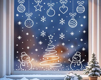 Printable Christmas Window Art Template, Christmas Chalk Marker Design, PDF Digital Download.