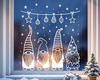 Plantilla de pintura para ventana con diseño navideño imprimible, diseño con marcador de tiza navideño, descarga digital en PDF.