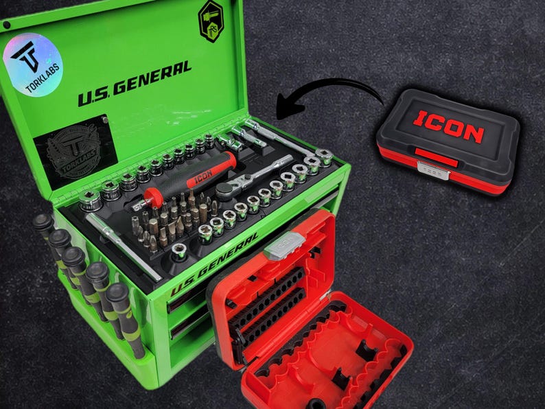 Drop-In-'Sert-52pc Compact Socket Set | Organizer for Mini Toolbox | Specifically for Icon Tool Set bild 1