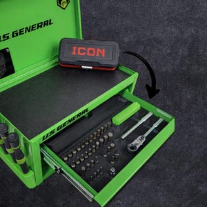 35-Piece Flex-Head Bit Set Organizer | Mini Toolbox Drawer Insert