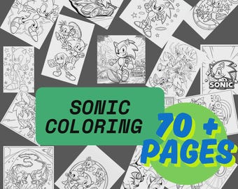 Sonic Geburtstag Malvorlagen | 70+ druckbare Blätter | Thema Familie Reise | Sofortiger digitaler Download