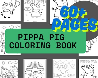 Peppa Pig Coloring Pages – 60 Printable Kids Sheets (Digital Download)