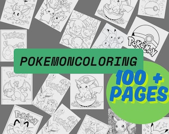 100+ Seite Pokémon Familie Reise Malbuch Kinder Geburtstagsparty Aktivität Druckbare Digitaler Download Spaß Pokémon Malseiten