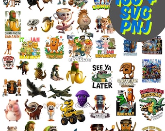 100+ Italienische Brainrot PNG SVG Clipart | 60+ Vintage Designs (Digitaler Download)