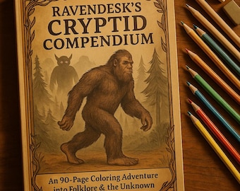 Cryptid Coloring Book | Ravendesks Folklore Legends, Adult Adventure- no physical item