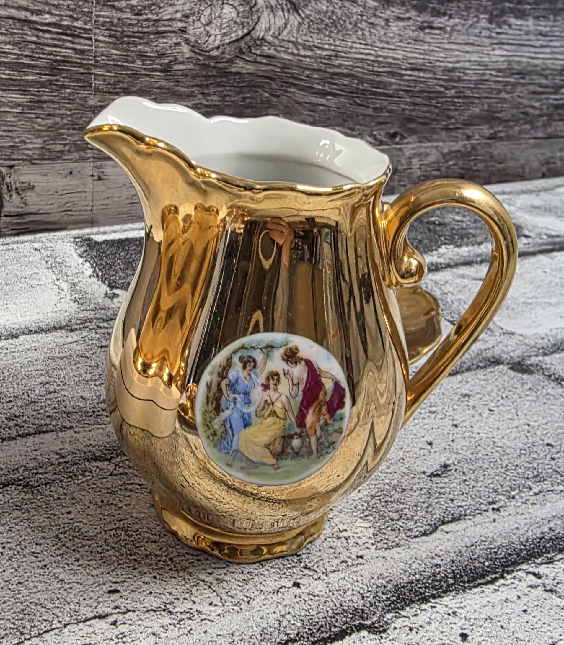 Czechoslovakian Vintage Gold Haas & Czjzek Style Porcelain Tea Set